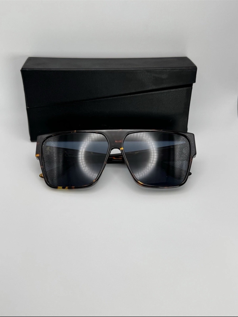 Dior Tortoiseshell Frame Sunglasses with Blue Lenses - Picture 2 of 8